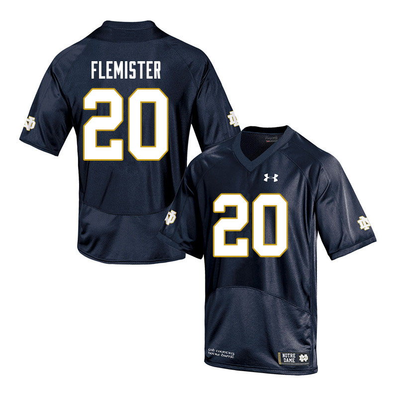 Men #20 C'Borius Flemister Notre Dame Fighting Irish College Football Jerseys Sale-Navy